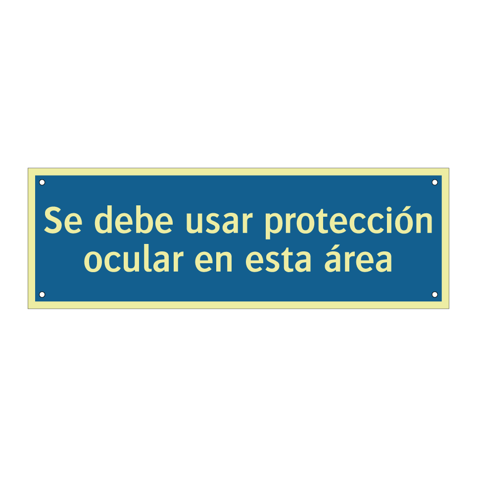 Se debe usar protección ocular en esta área