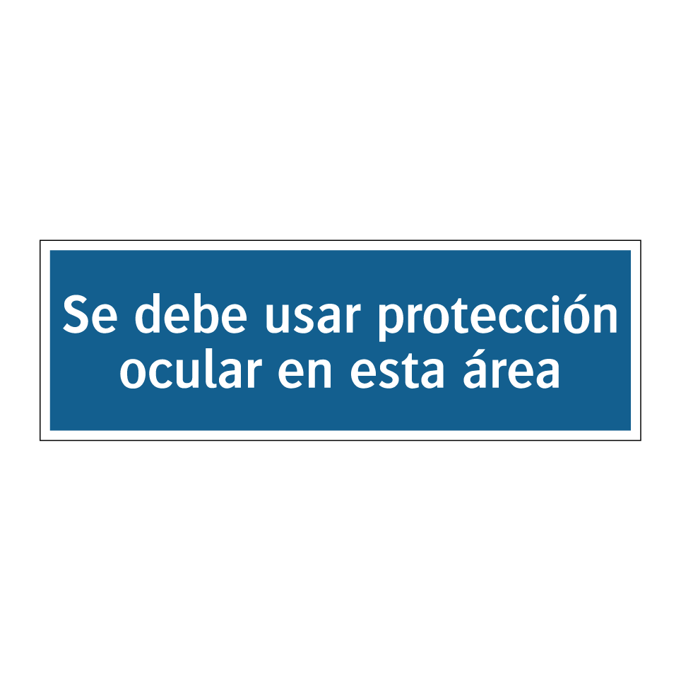 Se debe usar protección ocular en esta área