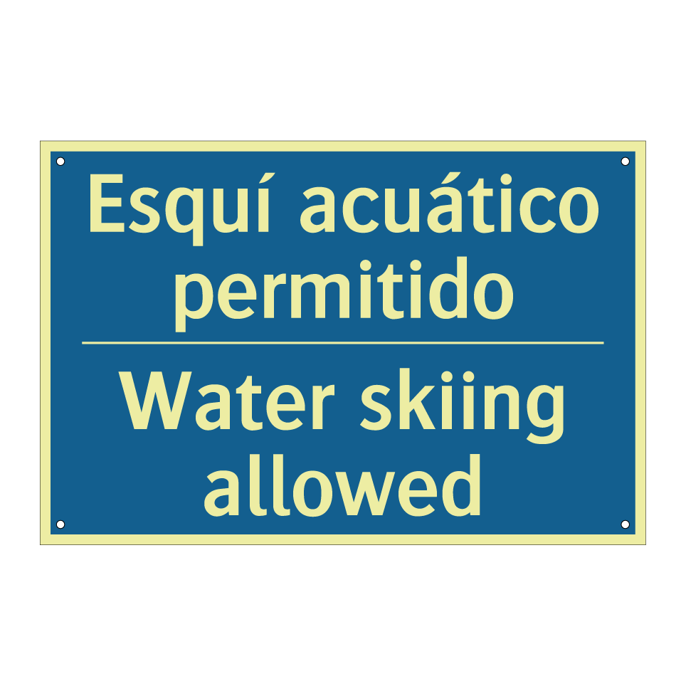 Esquí acuático permitido - Water skiing allowed