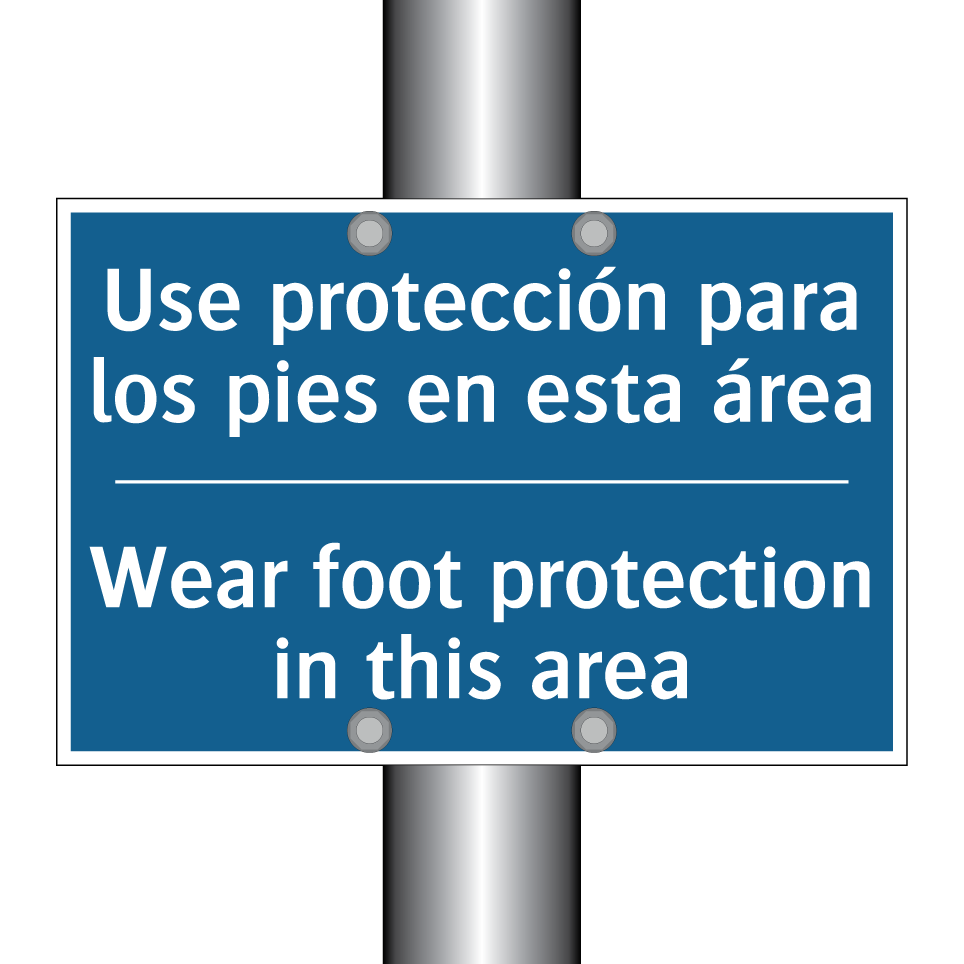 Use protección para los pies en  /.../ - Wear foot protection in this area /.../