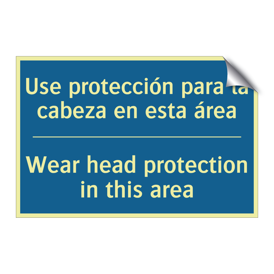 Use protección para la cabeza  /.../ - Wear head protection in this area /.../