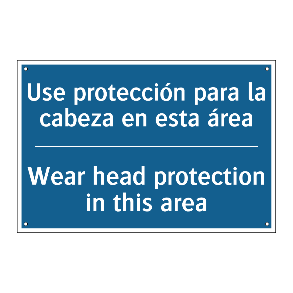 Use protección para la cabeza  /.../ - Wear head protection in this area /.../
