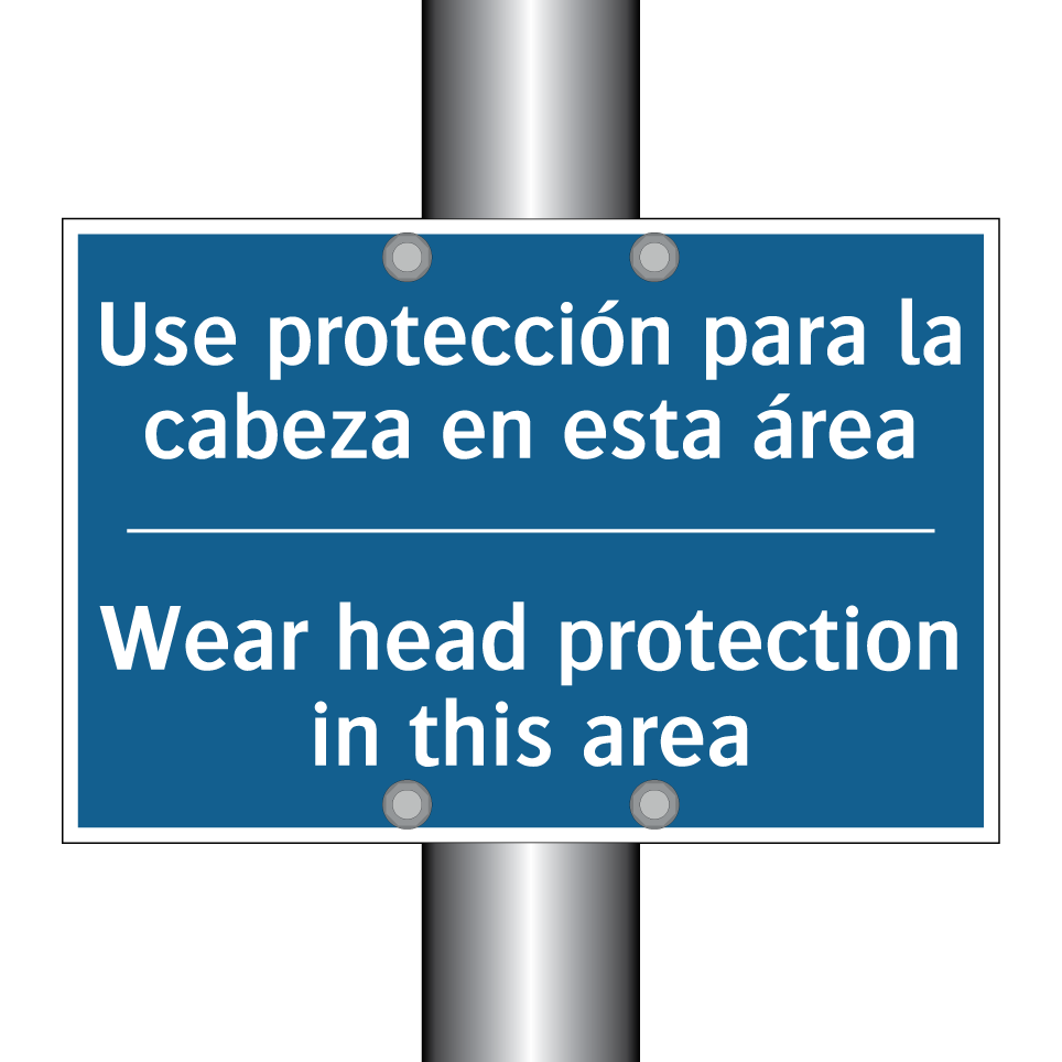 Use protección para la cabeza  /.../ - Wear head protection in this area /.../