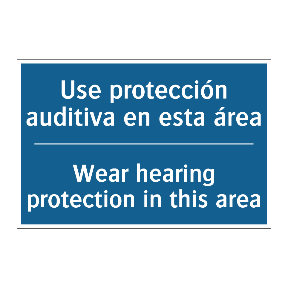 Use protección auditiva en esta  /.../ - Wear hearing protection in this  /.../