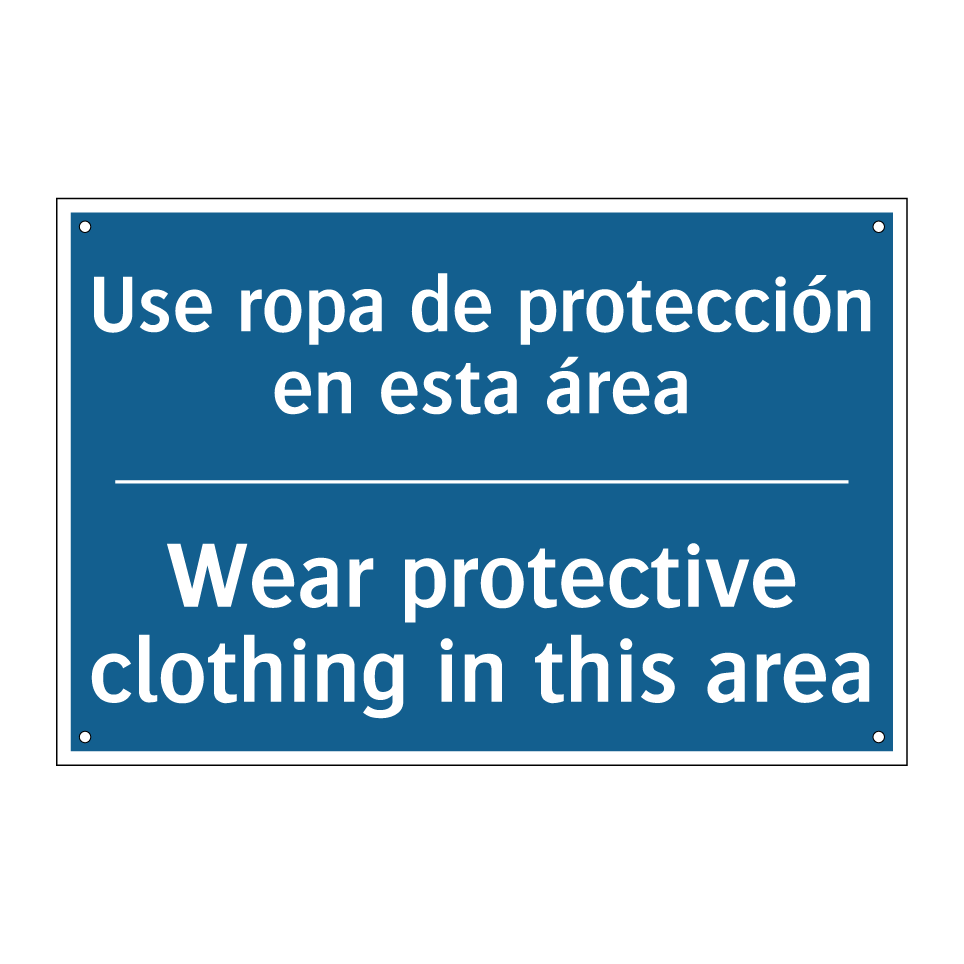 Use ropa de protección en esta  /.../ - Wear protective clothing in this  /.../