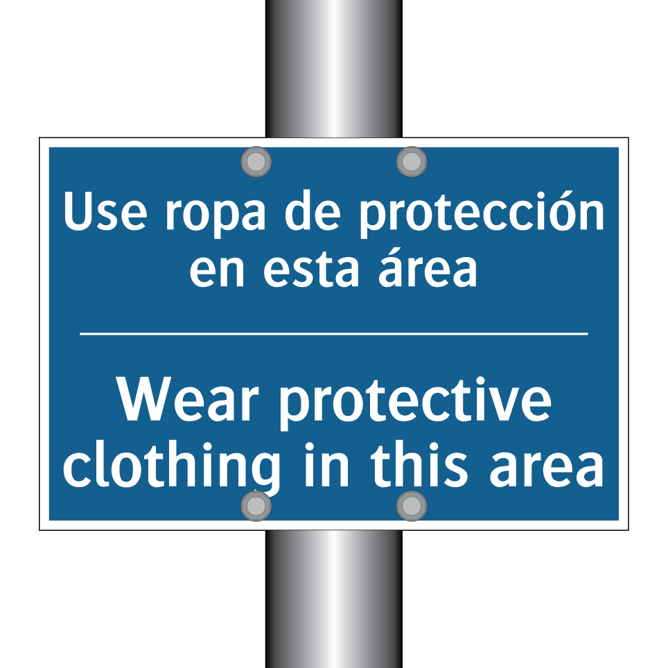 Use ropa de protección en esta  /.../ - Wear protective clothing in this  /.../