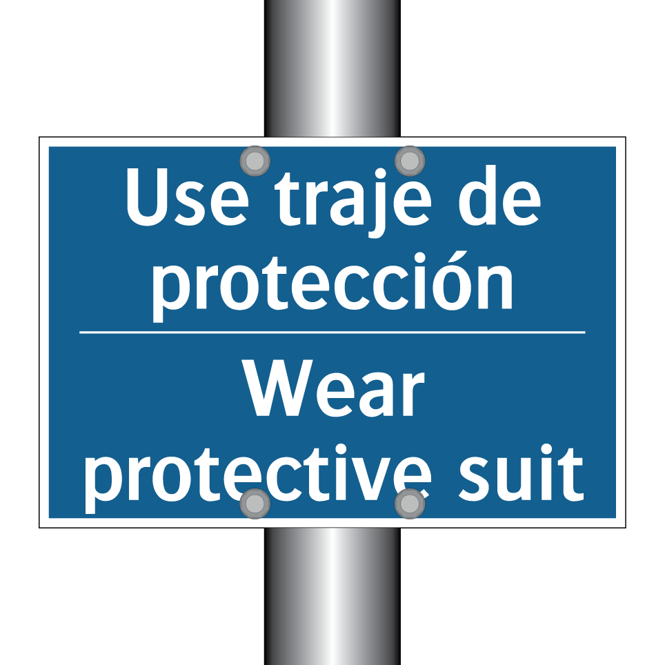 Use traje de protección - Wear protective suit