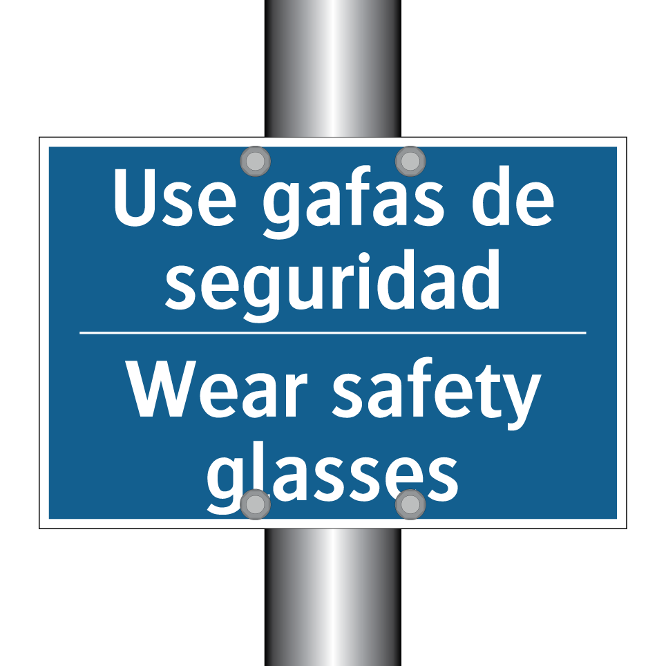 Use gafas de seguridad - Wear safety glasses