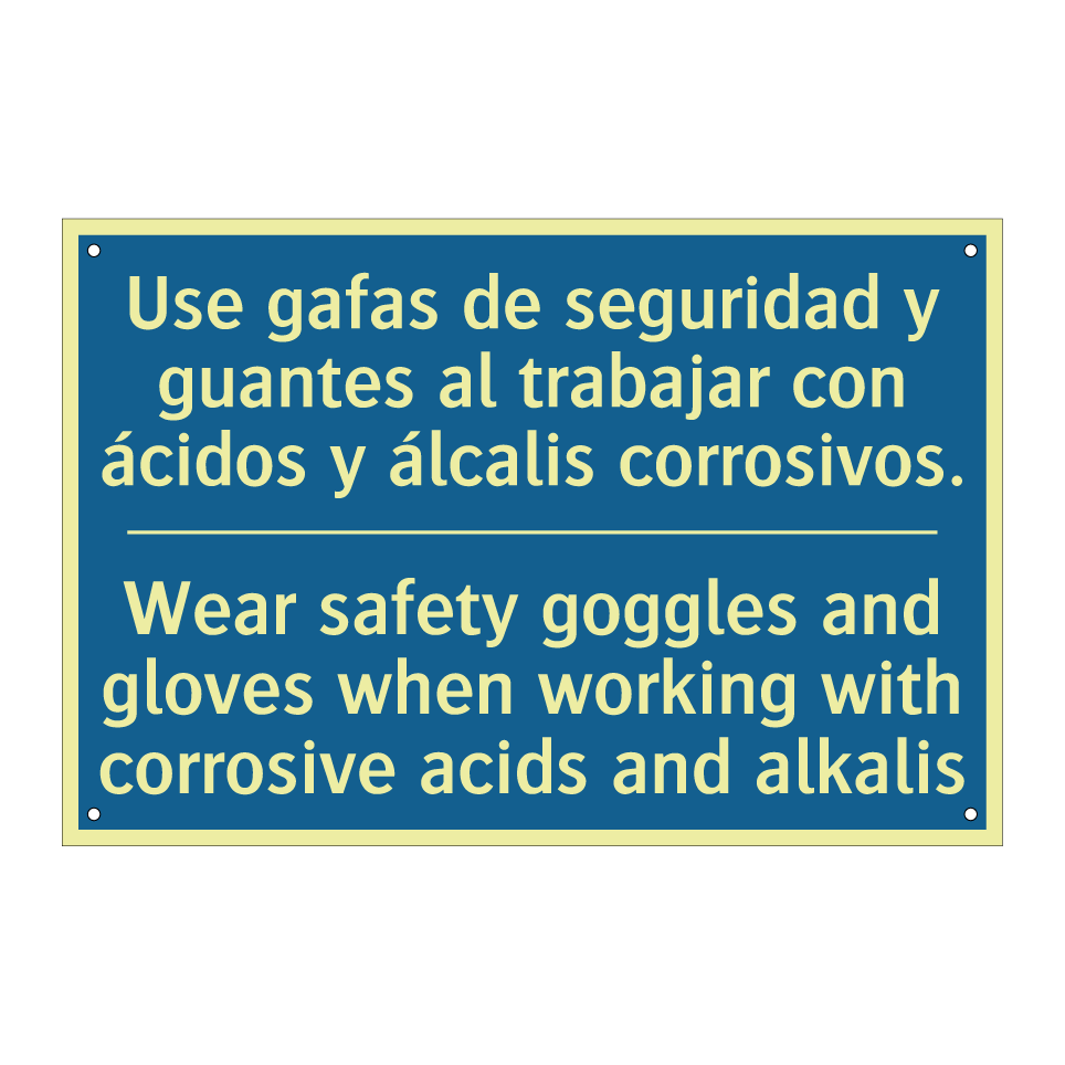 Use gafas de seguridad y guantes  /.../ - Wear safety goggles and gloves  /.../