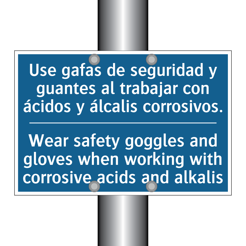 Use gafas de seguridad y guantes  /.../ - Wear safety goggles and gloves  /.../