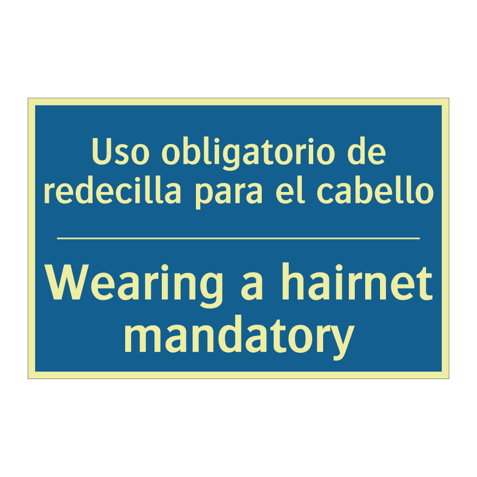 Uso obligatorio de redecilla para  /.../ - Wearing a hairnet mandatory