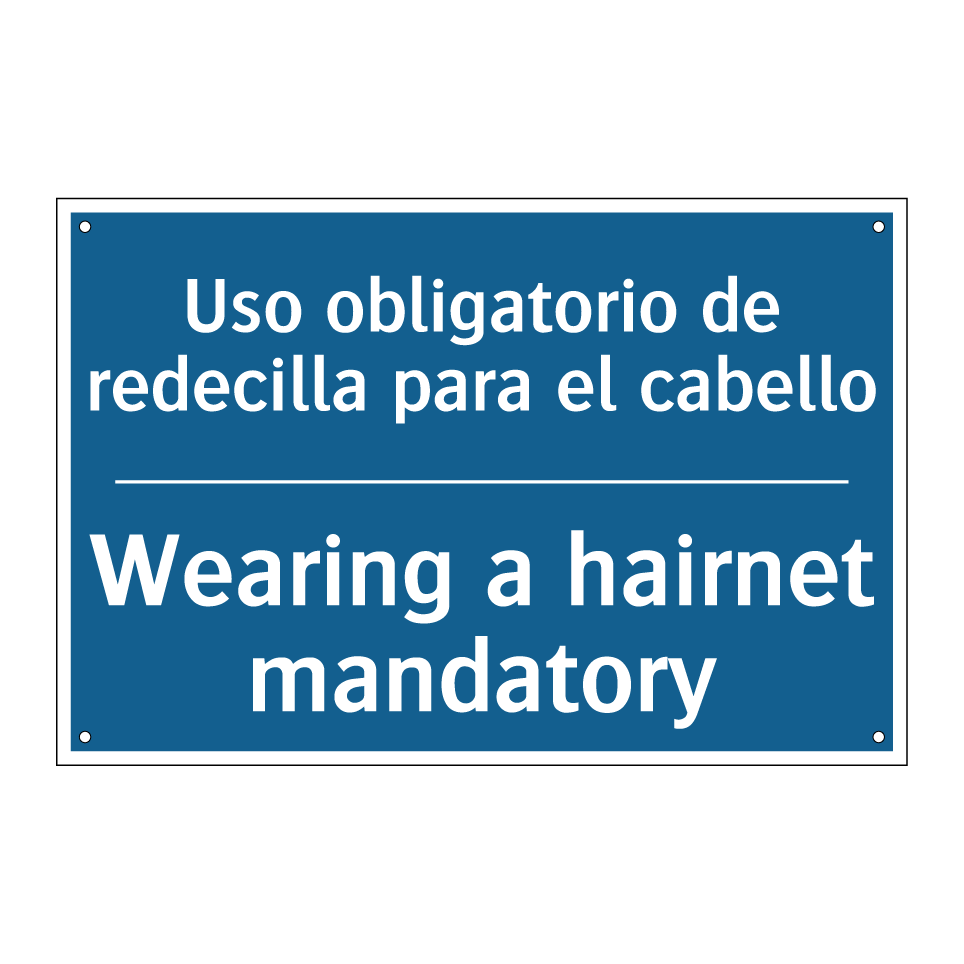 Uso obligatorio de redecilla para  /.../ - Wearing a hairnet mandatory