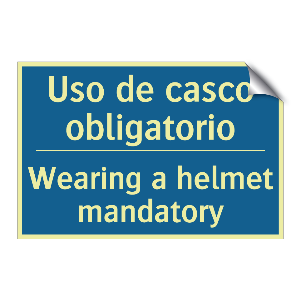 Uso de casco obligatorio - Wearing a helmet mandatory