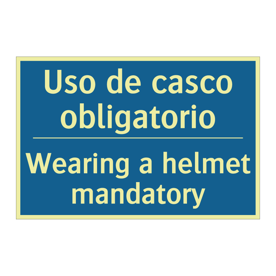 Uso de casco obligatorio - Wearing a helmet mandatory