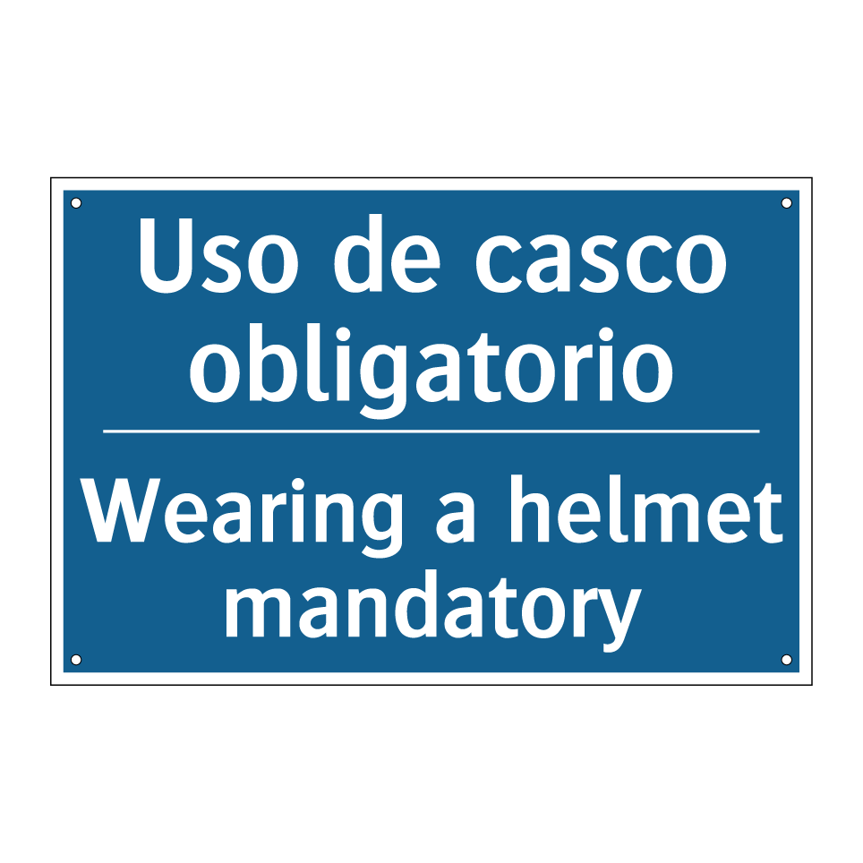 Uso de casco obligatorio - Wearing a helmet mandatory