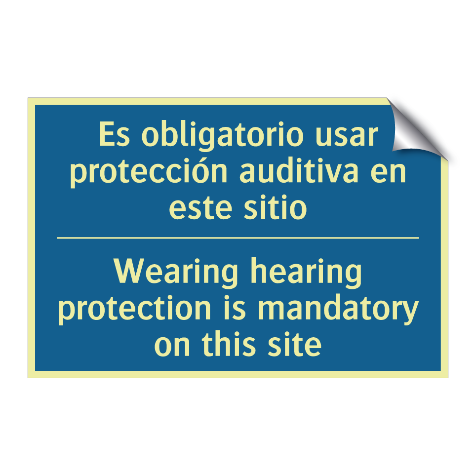 Es obligatorio usar protección  /.../ - Wearing hearing protection is  /.../