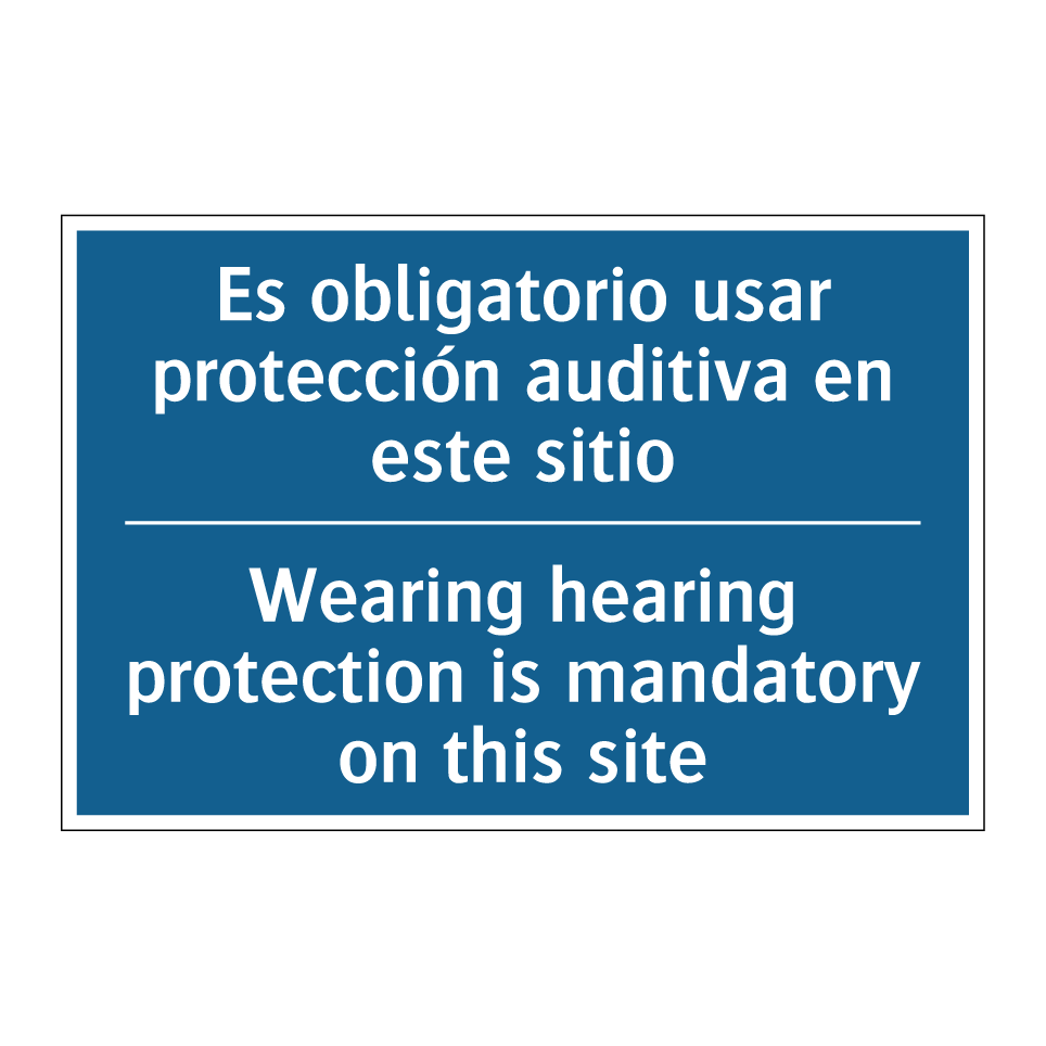 Es obligatorio usar protección  /.../ - Wearing hearing protection is  /.../