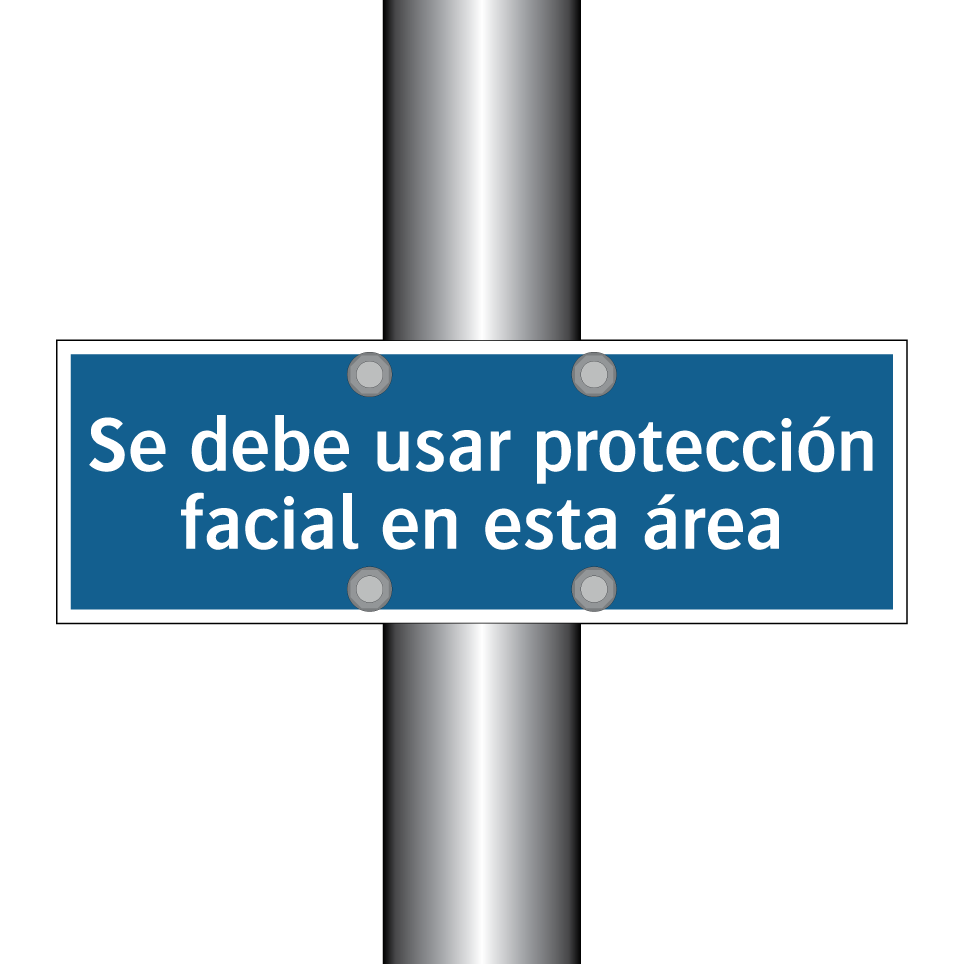 Se debe usar protección facial en esta área