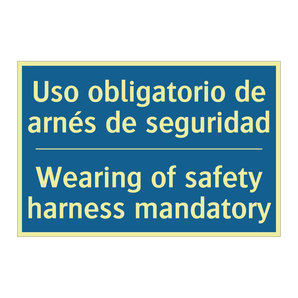 Uso obligatorio de arnés de seguridad /.../ - Wearing of safety harness mandatory /.../