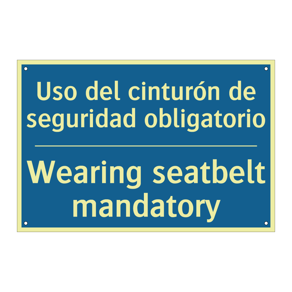Uso del cinturón de seguridad  /.../ - Wearing seatbelt mandatory
