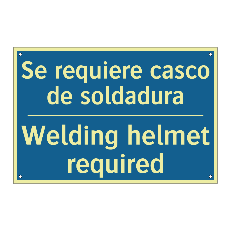 Se requiere casco de soldadura - Welding helmet required