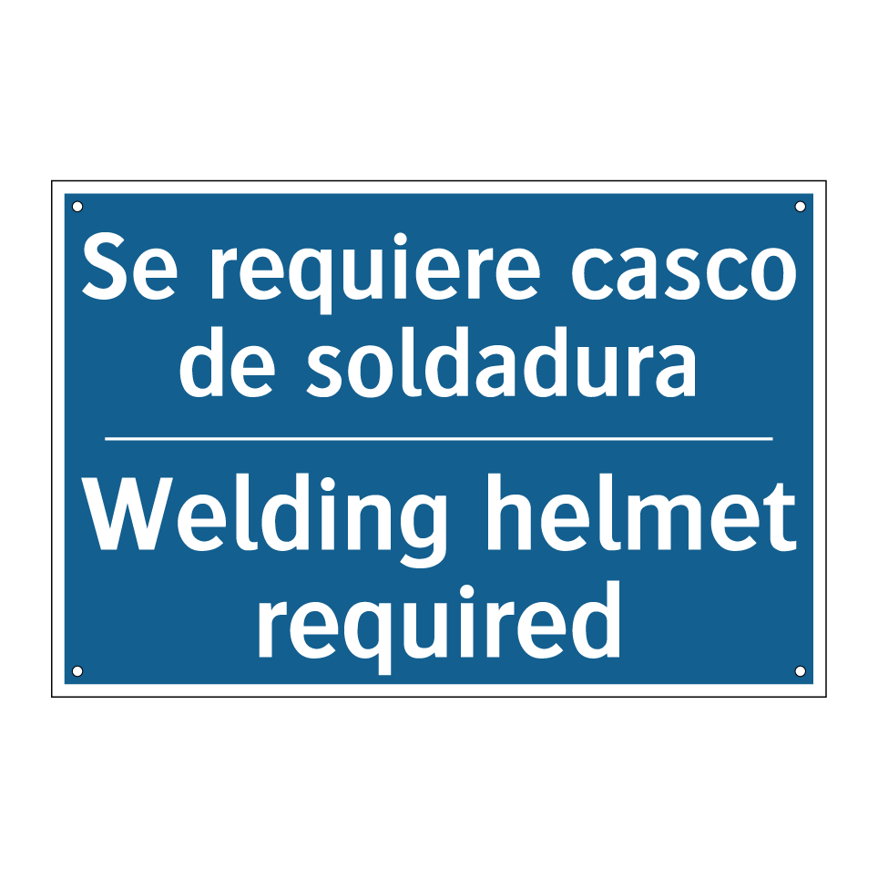 Se requiere casco de soldadura - Welding helmet required