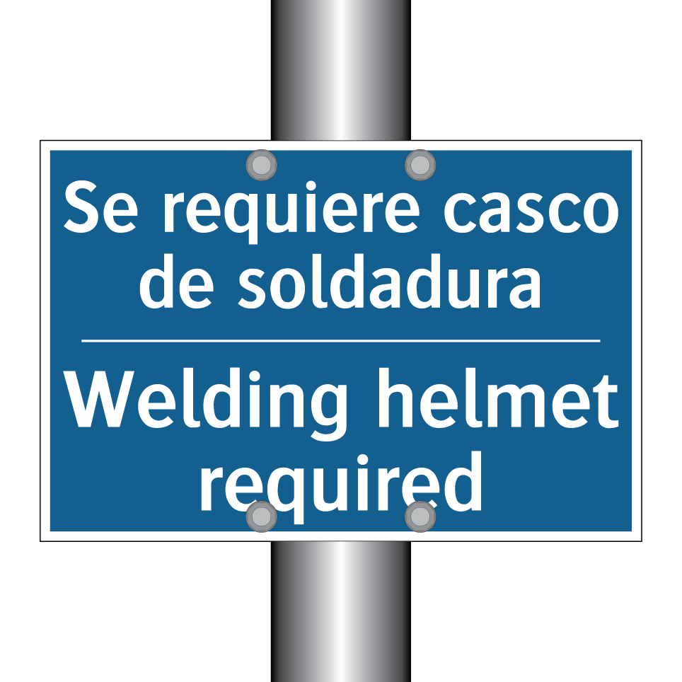 Se requiere casco de soldadura - Welding helmet required