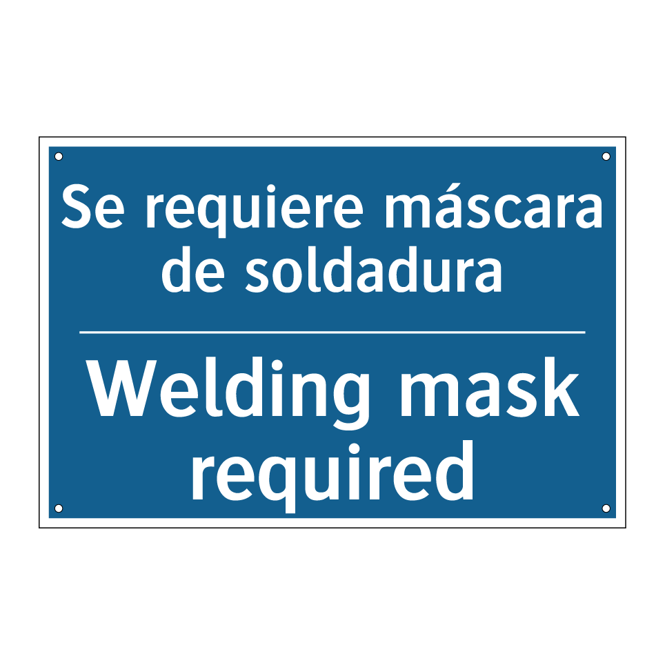 Se requiere máscara de soldadura /.../ - Welding mask required