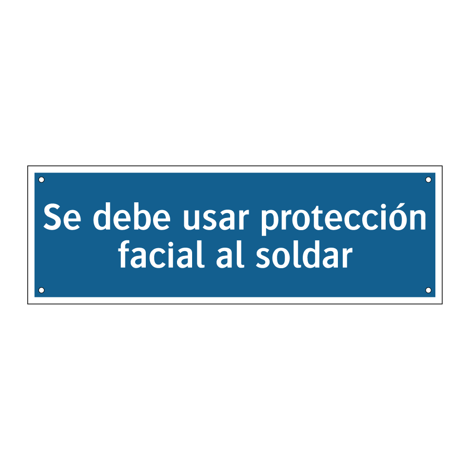 Se debe usar protección facial al soldar