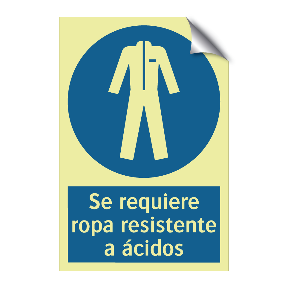 Se requiere ropa resistente a ácidos