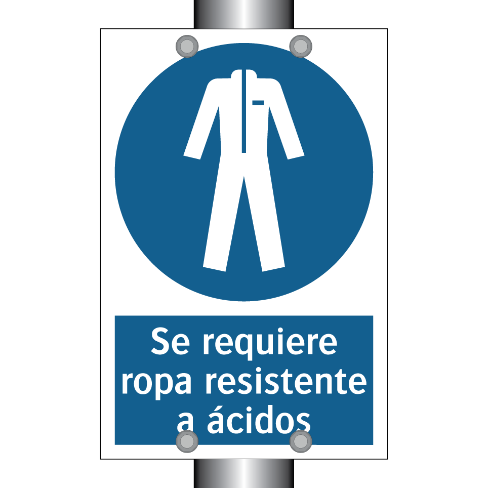 Se requiere ropa resistente a ácidos