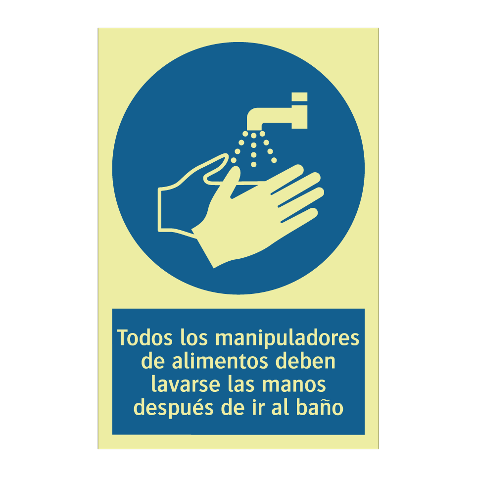 Todos los manipuladores de alimentos deben lavarse las manos después de ir al baño