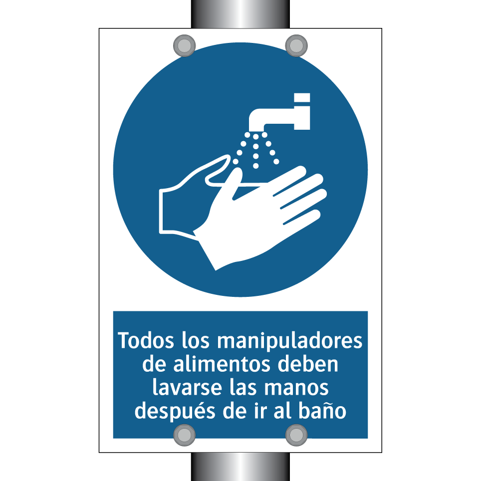 Todos los manipuladores de alimentos deben lavarse las manos después de ir al baño