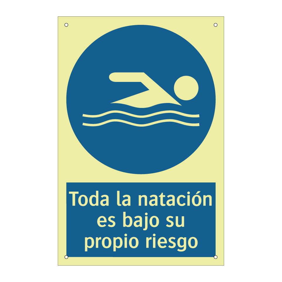 Toda la natación es bajo su propio riesgo