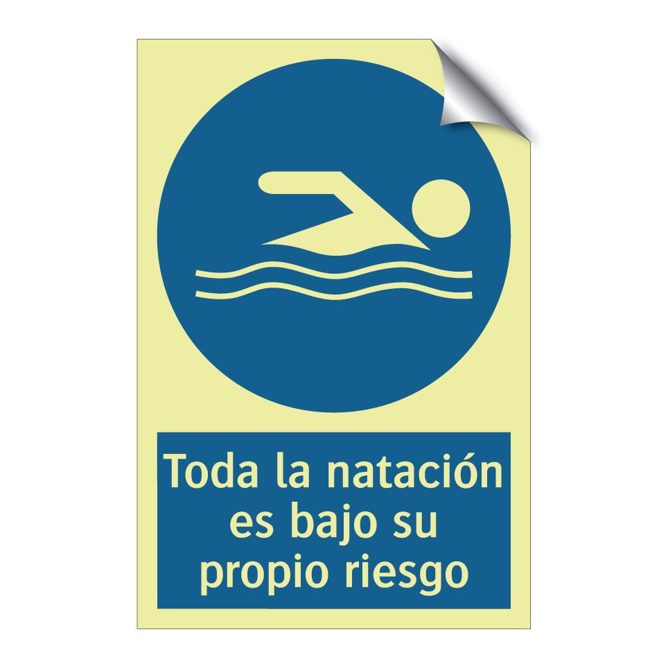 Toda la natación es bajo su propio riesgo