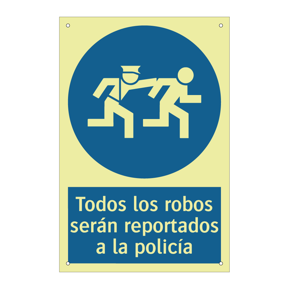 Todos los robos serán reportados a la policía