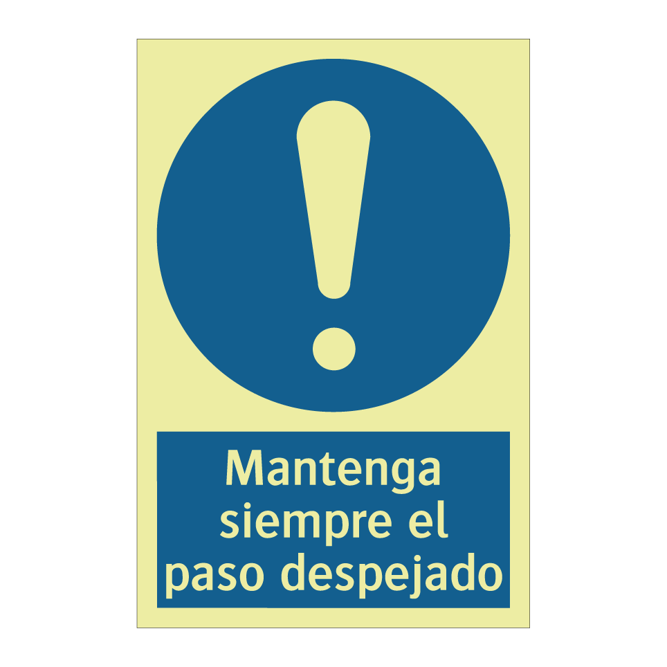 Mantenga siempre el paso despejado