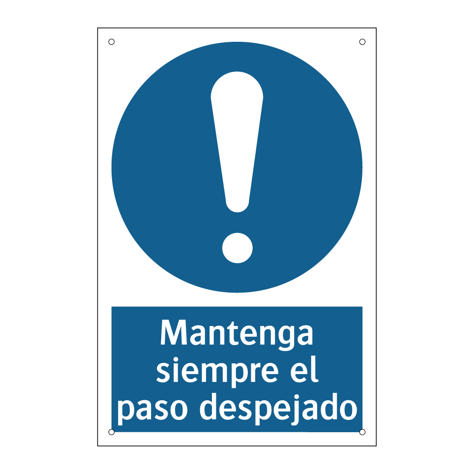 Mantenga siempre el paso despejado