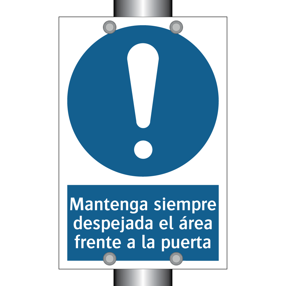 Mantenga siempre despejada el área frente a la puerta