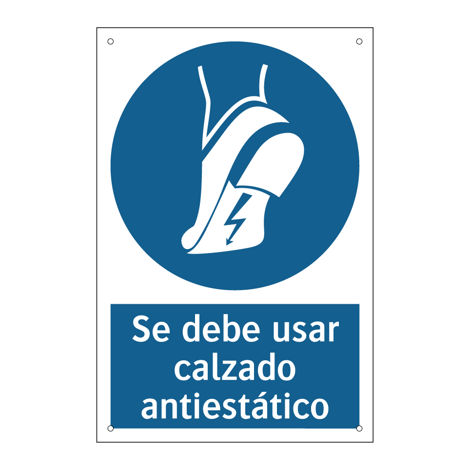 Se debe usar calzado antiestático