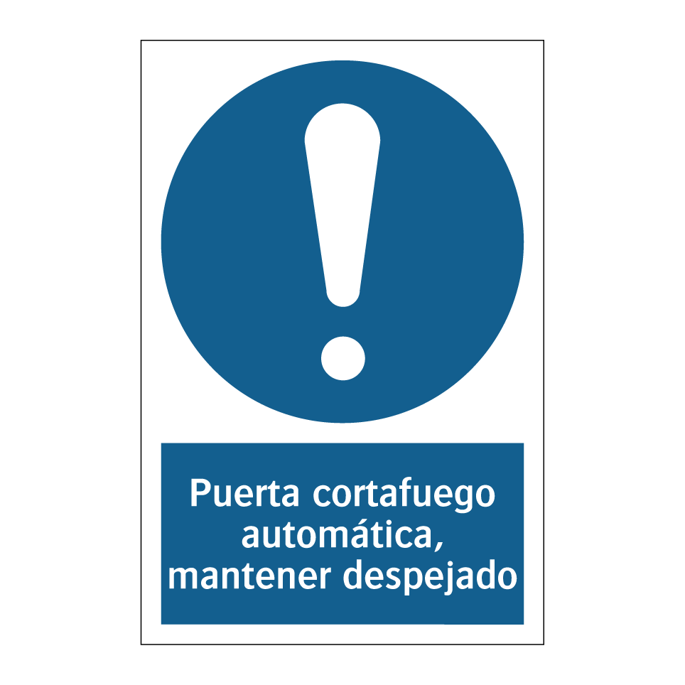 Puerta cortafuego automática, mantener despejado