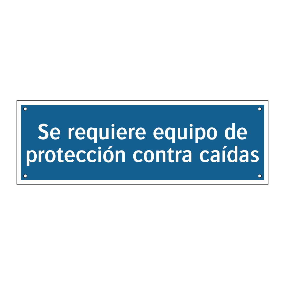 Se requiere equipo de protección contra caídas