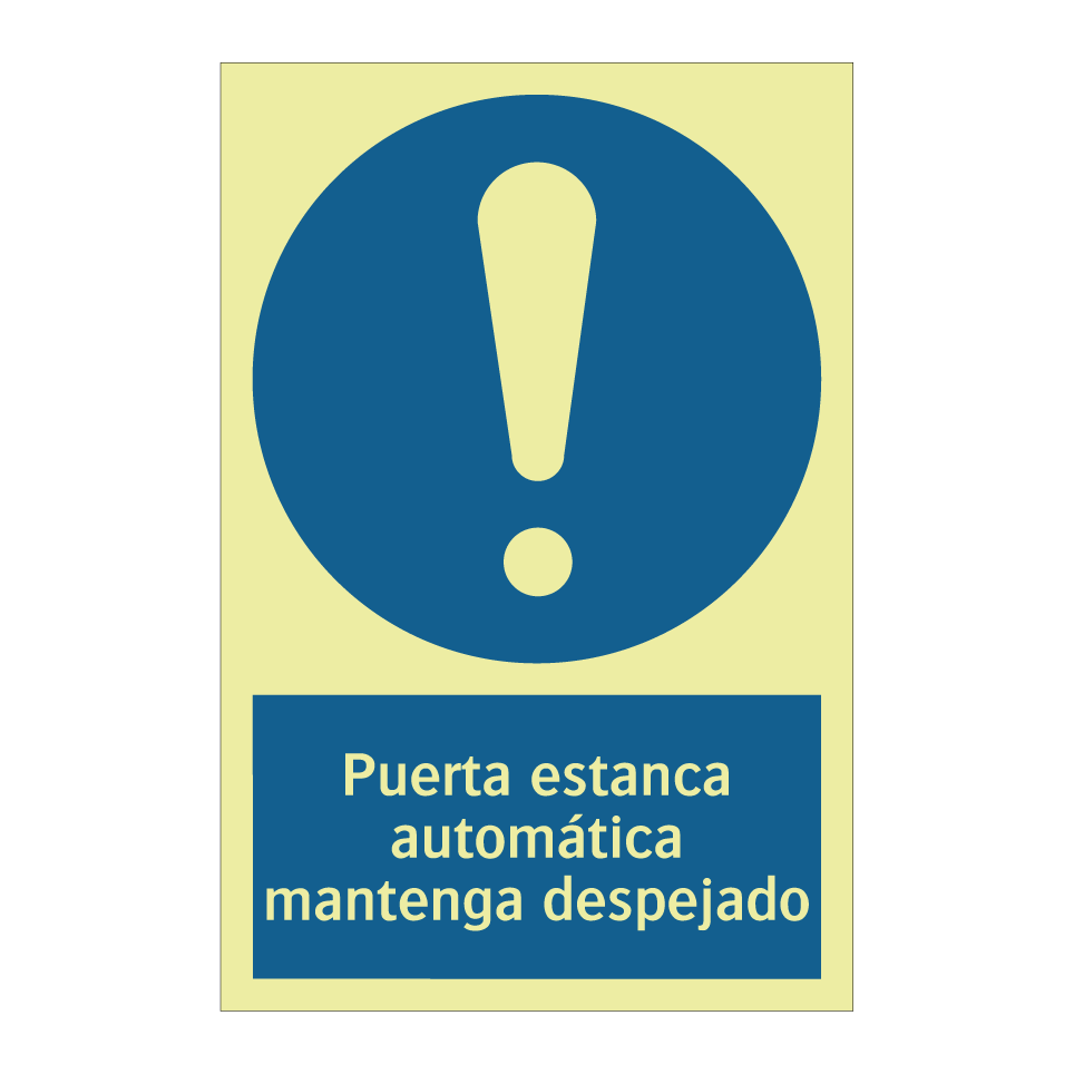 Puerta estanca automática mantenga despejado