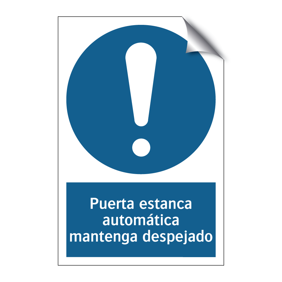 Puerta estanca automática mantenga despejado