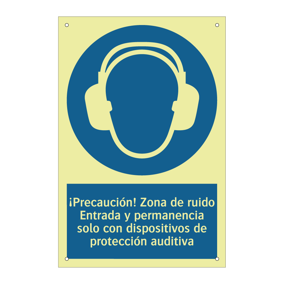 ¡Precaución! Zona de ruido Entrada y permanencia solo con dispositivos de protección auditiva
