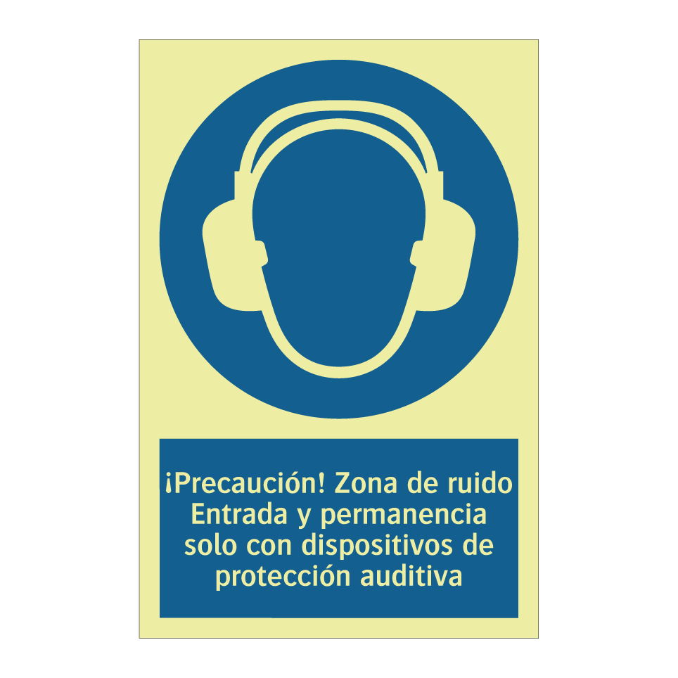 ¡Precaución! Zona de ruido Entrada y permanencia solo con dispositivos de protección auditiva
