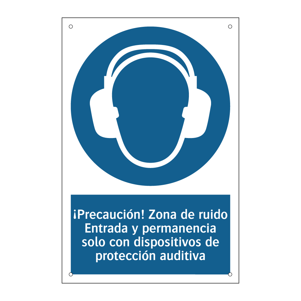 ¡Precaución! Zona de ruido Entrada y permanencia solo con dispositivos de protección auditiva