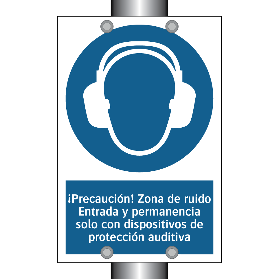 ¡Precaución! Zona de ruido Entrada y permanencia solo con dispositivos de protección auditiva