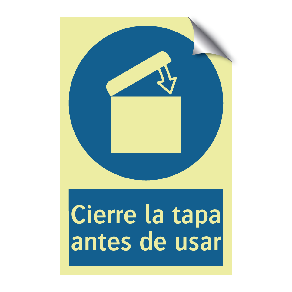 Cierre la tapa antes de usar