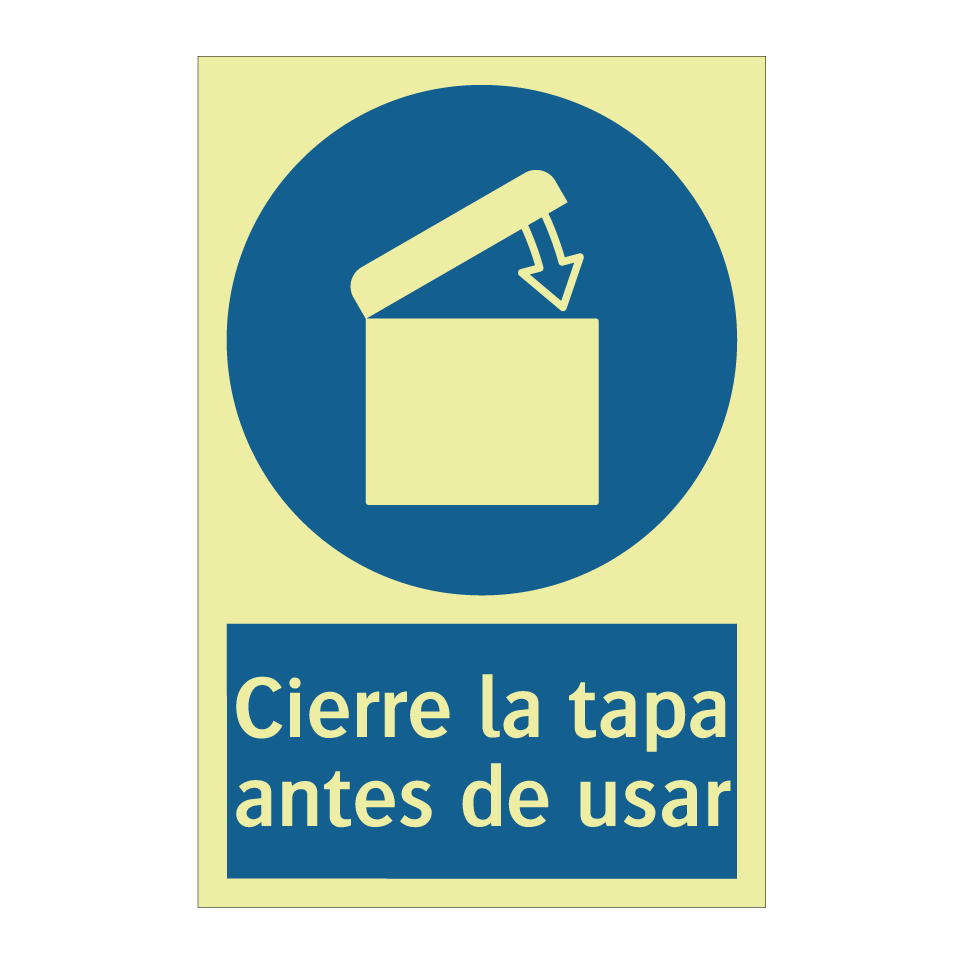 Cierre la tapa antes de usar
